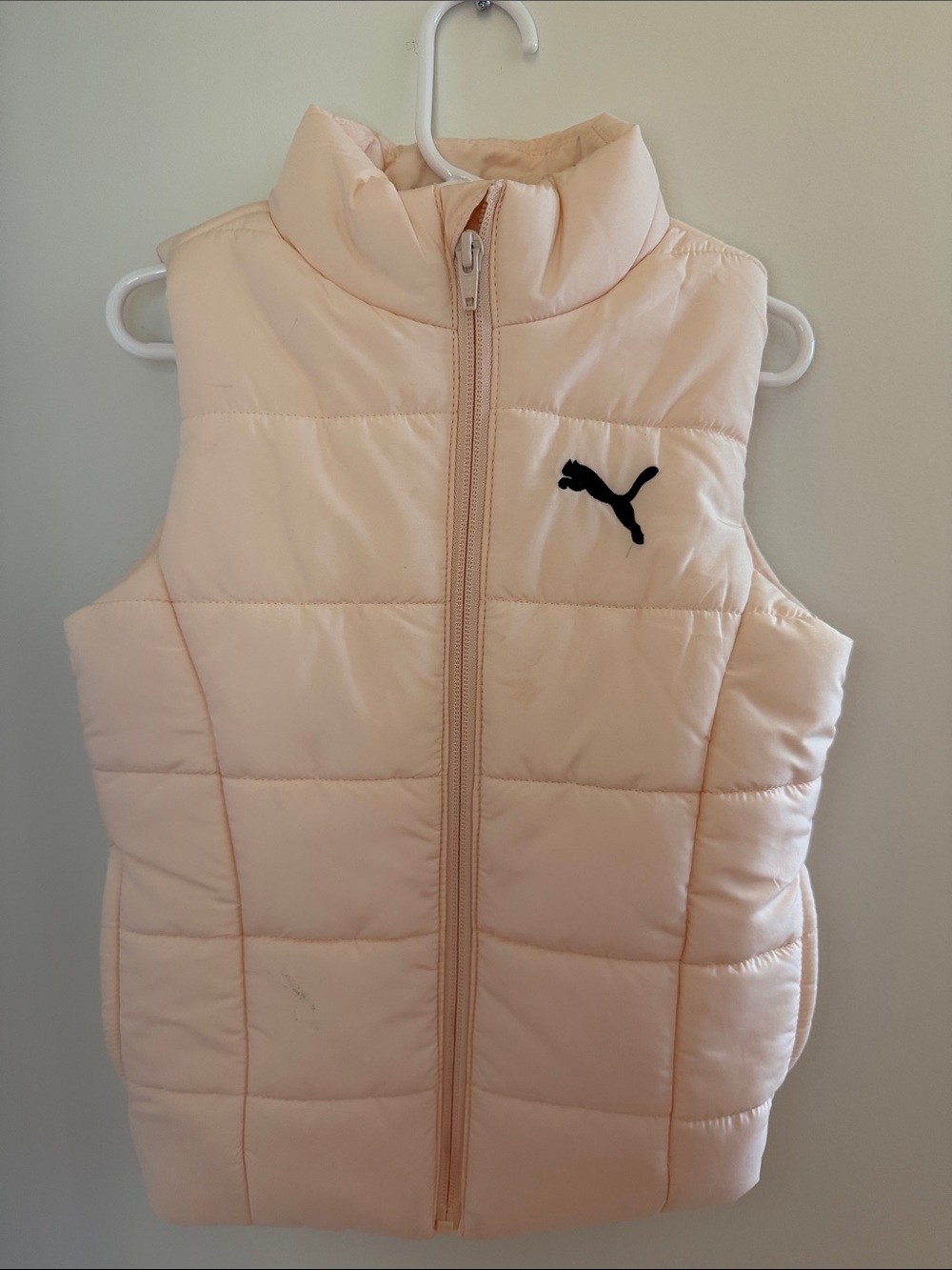 Puma Kids Pale Pink Quilted Puffer Vest